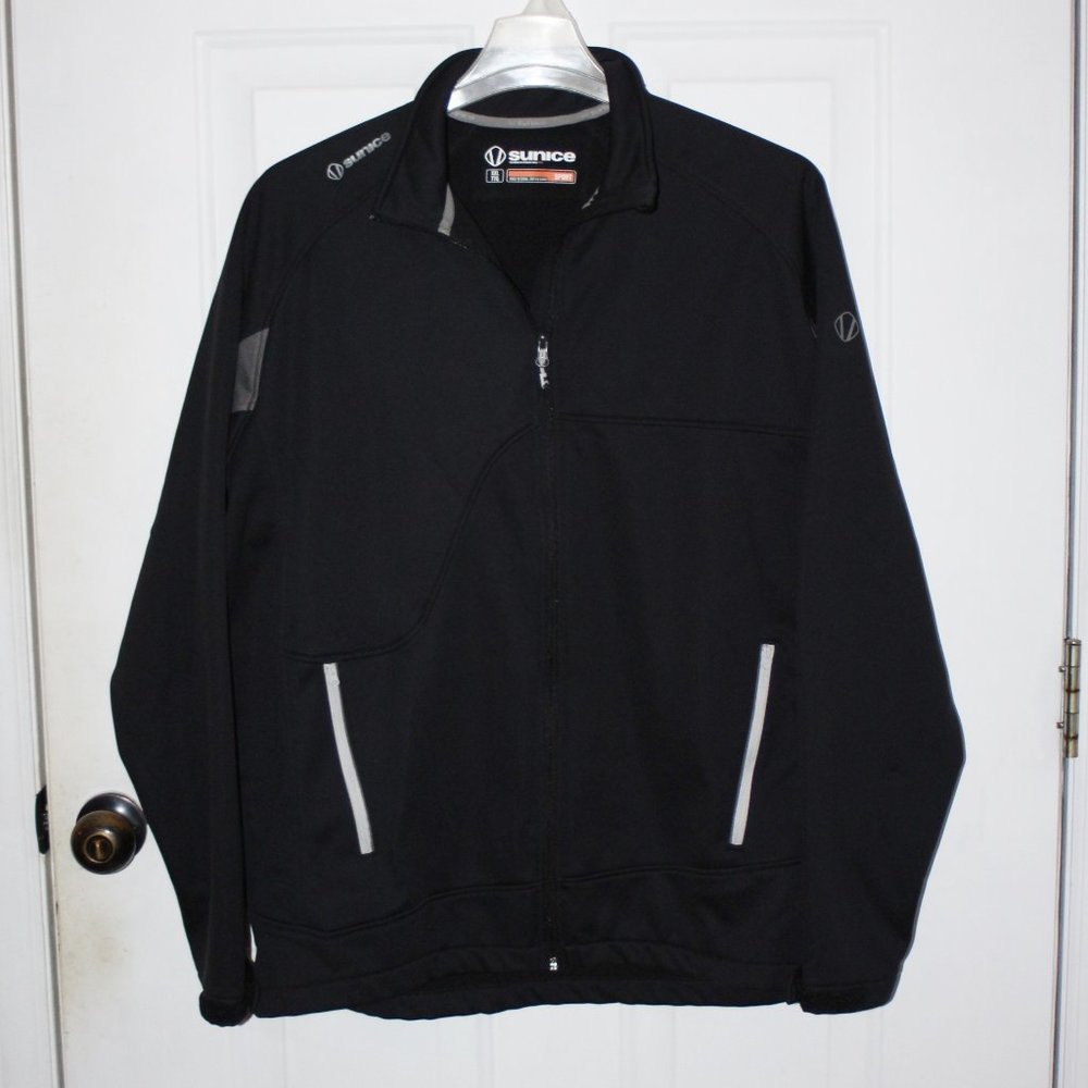 SUNICE CANADA Size 2XL Mens Full Zip Black  sport Softshell golf Jacket Coat